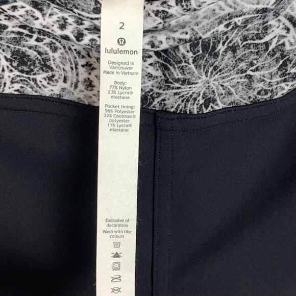 Lululemon Womens Sweat & Repeat Crop 21" Serigraph Starlight Black Multi Size 2 - Picture 11 of 13